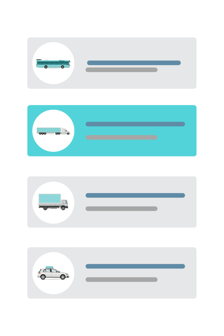 A list of vehicles that are included within a media operator's out-of-home transit campaign